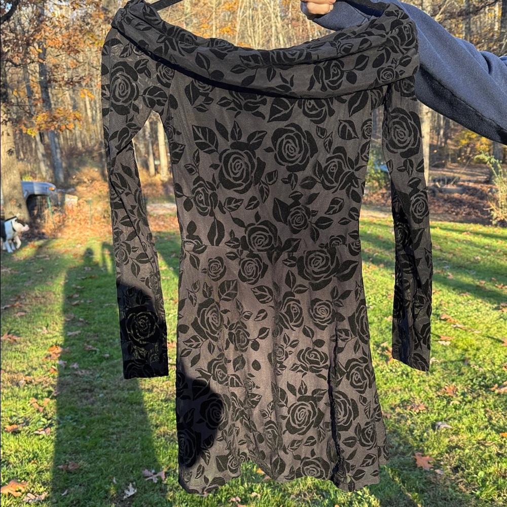 Wild Fable Black Floral Mini Dress